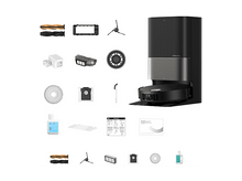 Charger l&#39;image dans la galerie, Une variété de pièces pour un aspirateur robot Dreame, présentée avec l&#39;unité principale.
