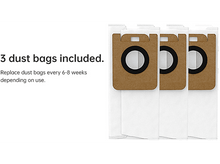 Charger l&#39;image dans la galerie, Trois sacs à poussière en rangée, avec le texte : 3 sacs à poussière inclus. Remplacez les sacs tous les 6-8 semaines.
