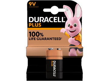 Paquet de piles Duracell Plus avec un lapin rose.