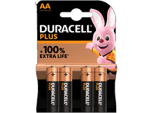 Charger l&#39;image dans la galerie, Piles Duracell Plus dans un blister. Le paquet est orange et comporte un lapin rose.
