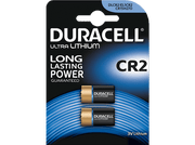 Blister Duracell avec deux piles CR2 ultra lithium. L'emballage est noir et bleu.