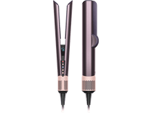 Charger l&#39;image dans la galerie, Un lisseur de cheveux. Un côté est ouvert, montrant un affichage numérique. L&#39;autre côté est fermé. Couleur or rose.
