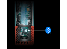 Charger l&#39;image dans la galerie, Une vue en coupe montre un circuit imprimé électronique à l&#39;intérieur d&#39;un appareil. Une icône Bluetooth est affichée.
