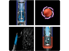 Charger l&#39;image dans la galerie, Quatre images montrant un styler Dyson Airwrap : composants internes, flux d&#39;air, bouclage des cheveux et composants internes.
