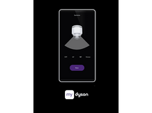 Charger l&#39;image dans la galerie, Smartphone affichant l&#39;interface de l&#39;application Dyson. Affiche les paramètres d&#39;oscillation : Arrêt, 45°, 90°, Brise. Noir.
