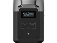 Station d'alimentation noire avec affichage numérique du niveau de batterie.