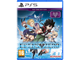 Un boîtier de jeu PS5 pour Edens Zero. Les personnages du jeu sont affichés sur la couverture.