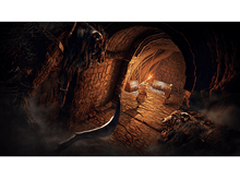 Charger l&#39;image dans la galerie, Scène de donjon sombre avec des personnages et une arme, montrant un cadre fantastique.
