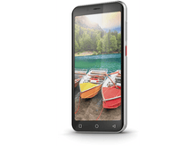 Charger l&#39;image dans la galerie, Smartphone montrant des bateaux sur un lac avec des montagnes. Le téléphone est argenté.
