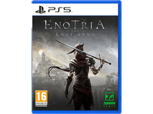 Charger l&#39;image dans la galerie, Couverture du jeu Enotria: The Last Song PS5. Une figure avec une épée se tient devant un château.
