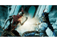 Charger l&#39;image dans la galerie, Deux personnages en armure face à face, l&#39;un portant un masque, dans un cadre fantastique.
