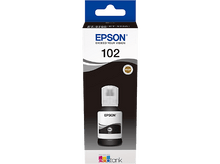 Charger l&#39;image dans la galerie, Cartouche d&#39;encre noire Epson 102 dans son emballage. La boîte est blanche avec des accents noirs et colorés.
