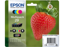Charger l&#39;image dans la galerie, Emballage multipack d&#39;encre Epson avec une image de fraise et des cartouches d&#39;encre.
