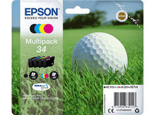 Charger l&#39;image dans la galerie, Multipack de cartouches d&#39;encre Epson avec une balle de golf sur de l&#39;herbe verte.
