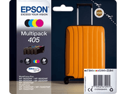 Multipack d'encre pour imprimante Epson avec une valise orange, encres : noir, cyan, magenta, jaune.