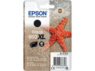 Cartouche d'encre noire Epson dans un emballage avec une image d'étoile de mer.