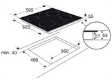 ETNA KC260ZT - Plaque de cuisson - Semi-encastrable - Céramique - Biphasé (Perilex) - largeur 59.5 cm