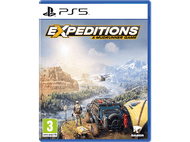 Boîte de jeu avec paysage, véhicules et le titre Expeditions: A Mudrunner Game.