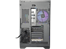 Charger l&#39;image dans la galerie, Vue arrière d&#39;un boîtier PC montrant les ports, le ventilateur et la ventilation.
