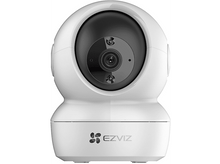 Charger l&#39;image dans la galerie, Caméra de sécurité EZVIZ blanche. Elle a un dessus arrondi avec une lentille noire et une base blanche.

