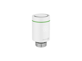 Un thermostat intelligent Ezviz blanc avec un affichage numérique, montrant la température.