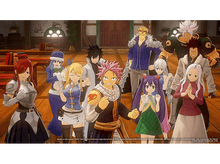 Charger l'image dans la galerie, Groupe de personnages d'anime de Fairy Tail posant en intérieur. Ils sourient.
