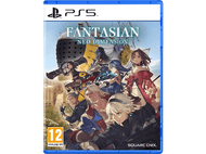 Pochette du jeu Fantasian Neo Dimension PS5. Personnages et un navire sur fond bleu.