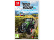 Boîte de jeu Farming Simulator 23 pour Nintendo Switch. Un tracteur sur la couverture, avec une scène de ferme.