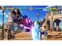 Charger l&#39;image dans la galerie, Scène de jeu de combat, deux personnages en l&#39;air, avec effets d&#39;action.
