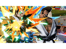 Charger l&#39;image dans la galerie, Deux personnages de jeu de combat en plein combat, avec un effet d&#39;explosion et du texte.
