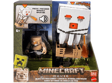 Charger l&#39;image dans la galerie, Ensemble de jouets Minecraft avec une figurine de fantôme et une créature ressemblant à un cochon dans une boîte.
