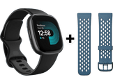 FITBIT Smartwatch Versa 4 Black + Bracelet Bleu (FB523BKBK-EUBNDL)