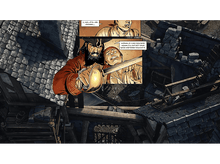 Charger l&#39;image dans la galerie, Panneau de bande dessinée avec des pirates, l&#39;un tenant une épée à la gorge d&#39;un autre.
