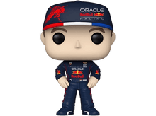 Charger l&#39;image dans la galerie, Figurine Funko Pop de Max Verstappen en tenue Red Bull.
