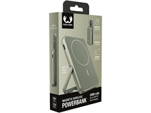 Charger l&#39;image dans la galerie, Une boîte verte et noire d&#39;une batterie externe sans fil magnétique avec un téléphone et des accessoires.
