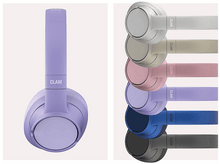 Charger l&#39;image dans la galerie, Casque audio : casque violet avec le mot &#39;CLAM&#39; et différentes couleurs disponibles.
