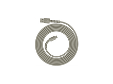 Charger l&#39;image dans la galerie, Un câble de chargement USB-C beige enroulé en cercle. Il possède un connecteur USB-A et un connecteur USB-C.
