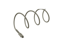 Charger l&#39;image dans la galerie, Un câble USB-C gris avec un tissu texturé, enroulé en boucles. Le connecteur est visible, et le fond est blanc.
