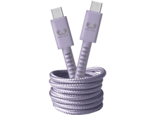 Charger l&#39;image dans la galerie, Câble USB-C violet enroulé. Deux connecteurs avec logo Fresh &#39;n Rebel.
