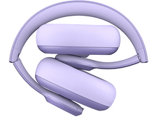 Charger l&#39;image dans la galerie, Casque pliable, violet et blanc. Le design est compact et moderne.
