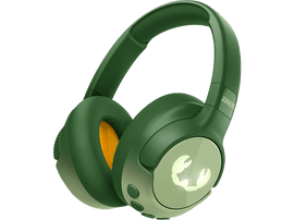 Casque vert avec un logo d