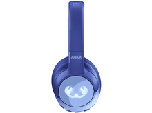 Charger l&#39;image dans la galerie, Casque bleu avec le mot &#39;JUNIOR&#39; en haut et un logo sur l&#39;écouteur.
