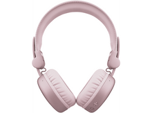 Charger l&#39;image dans la galerie, Casque rose sur fond blanc. Style supra-auriculaire, avec coussinets et arceau rembourrés.
