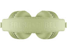 Charger l&#39;image dans la galerie, Vue aérienne d&#39;un casque vert sur fond blanc. Texte &#39;FRESH &#39;N REBEL&#39; sur l&#39;arceau.
