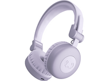 Charger l&#39;image dans la galerie, Casque audio violet clair. Style circum-auriculaire, avec un bandeau blanc et coussinets.
