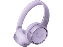 Charger l&#39;image dans la galerie, Casque violet sur fond noir. Accents blancs, vue latérale.
