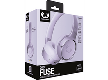 Charger l&#39;image dans la galerie, Une boîte d&#39;écouteurs sans fil lavande. La boîte comprend des informations sur le produit.
