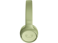 Charger l&#39;image dans la galerie, Casque vert avec le mot &quot;FUSE&quot; sur l&#39;arceau. Les oreillettes sont vert clair.
