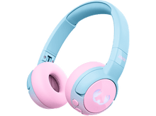 Charger l&#39;image dans la galerie, Casque audio bleu et rose. Le casque est de style circum-aural avec le mot &#39;JUNIOR&#39; visible sur le côté.
