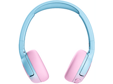 Charger l&#39;image dans la galerie, Casque rose et bleu. Le casque a un bandeau et des oreillettes avec un microphone.
